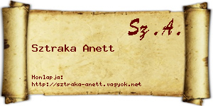 Sztraka Anett névjegykártya
